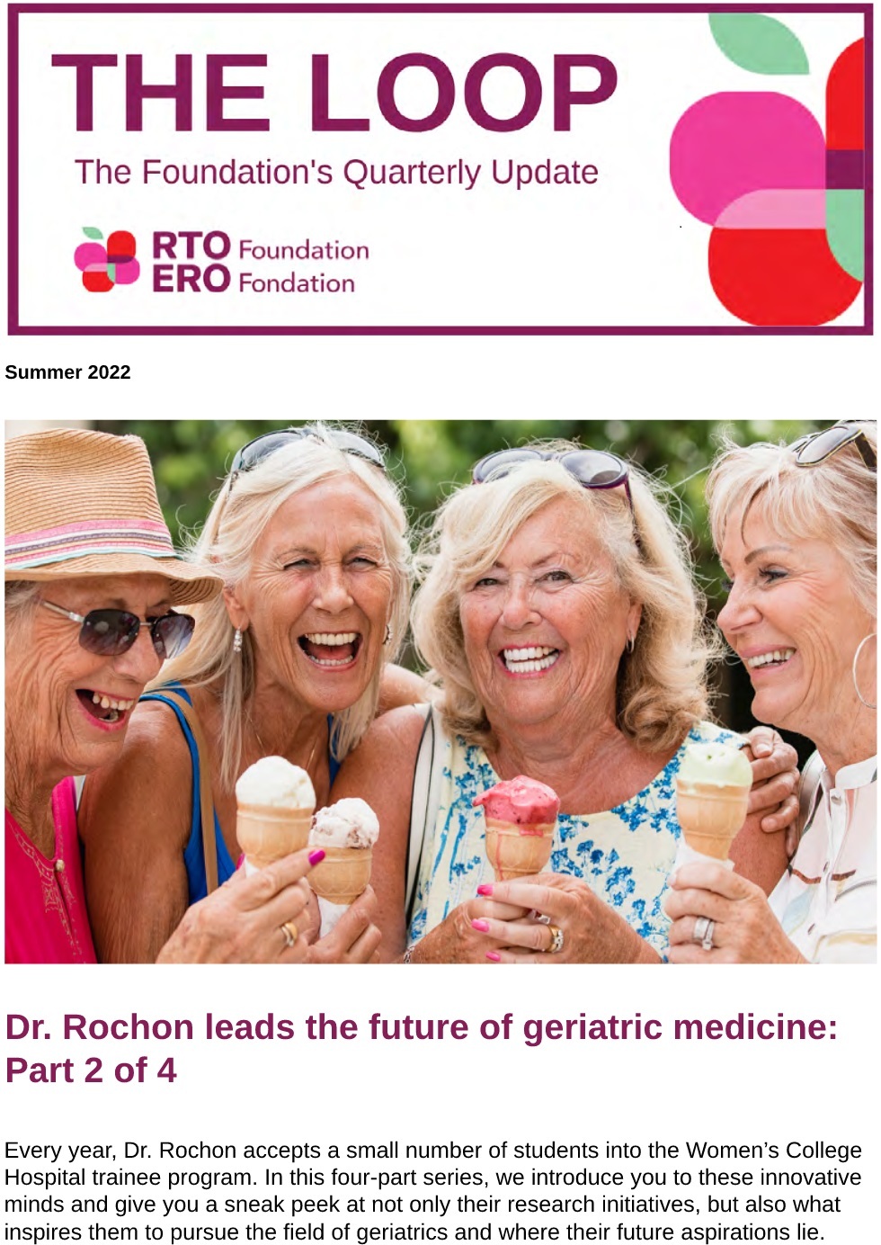 Dr. Rochon leads the future of geriatric medicine: Part 2 of 4